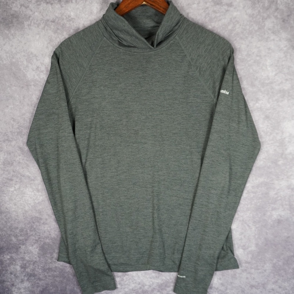Columbia Women's Medium Omni-Wick Long Sleeve Gray Turtleneck Top